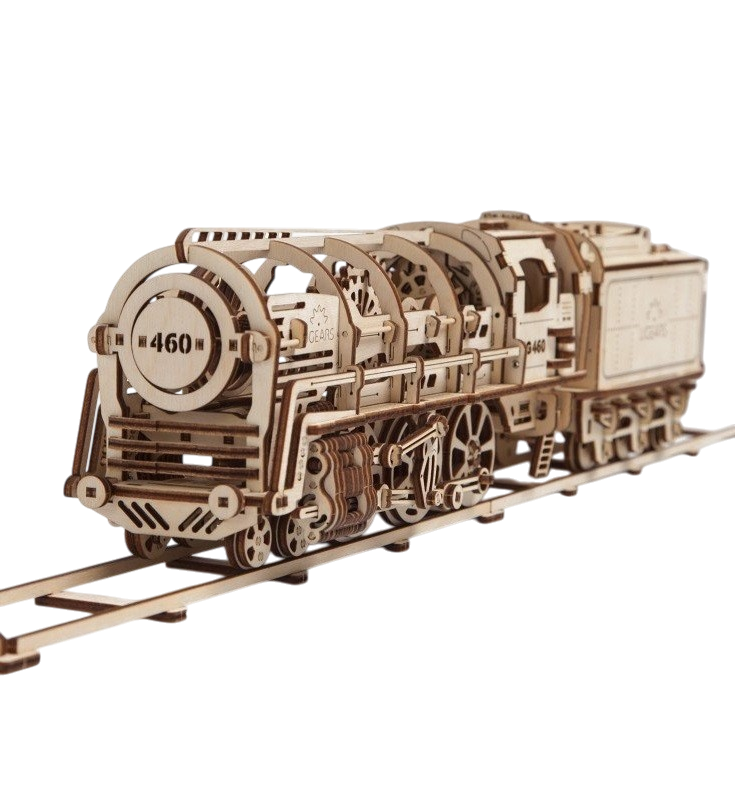 Houten bouwpakket - Locomotief - 443 onderdelen - Ugears