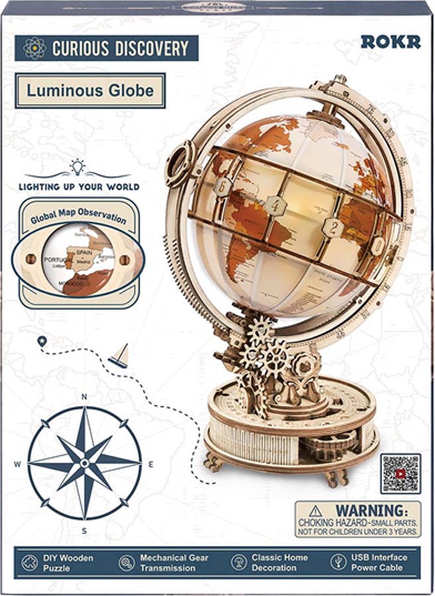 Houten bouwpakket - Luminous Globe - 180 onderdelen - ROKR