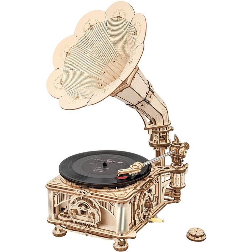 Houten bouwpakket - Classical gramophone - elektrisch model - 424 onderdelen - ROKR
