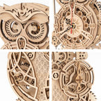 Houten bouwpakket - Owl clock - Robotime - 161 onderdelen