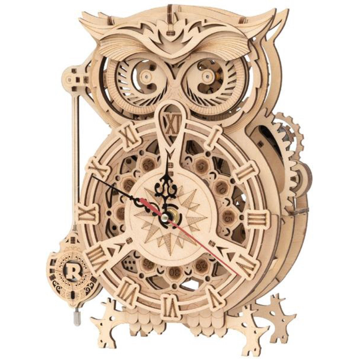 Houten bouwpakket - Owl clock - Robotime - 161 onderdelen