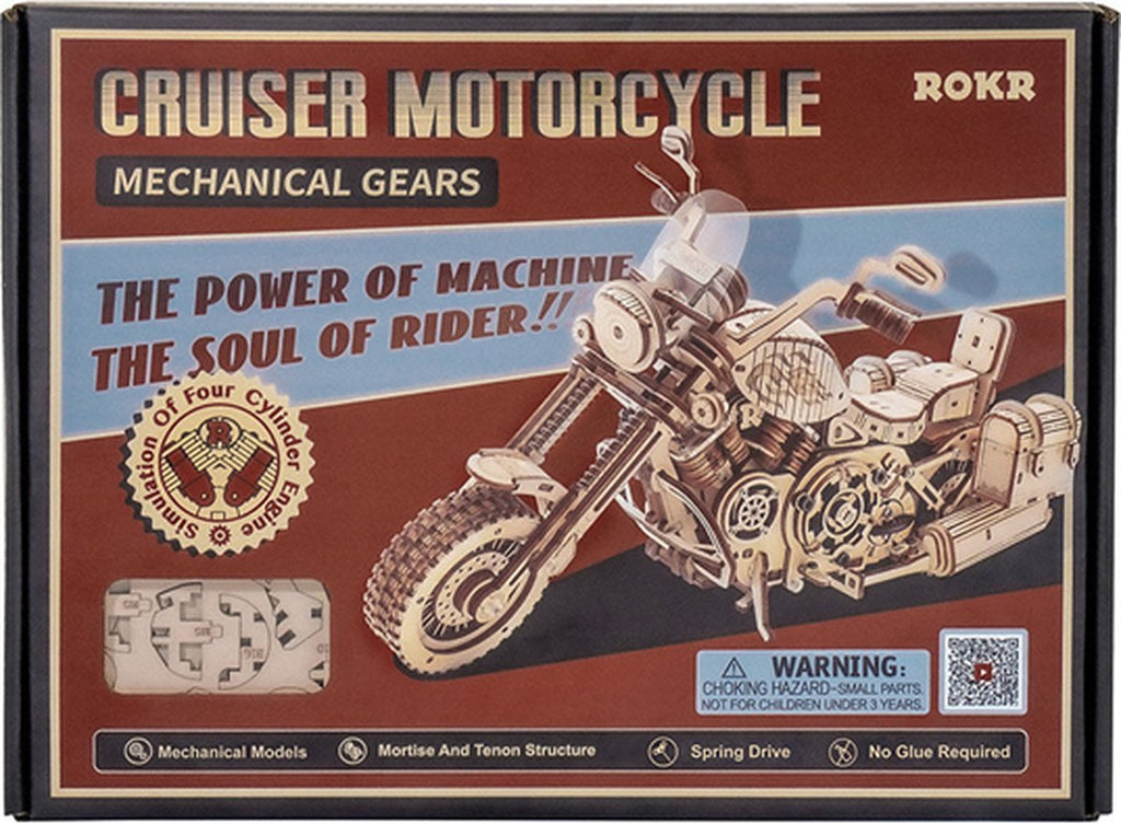 Houten bouwpakket - Cruiser Motorcycle - 420 onderdelen - ROKR