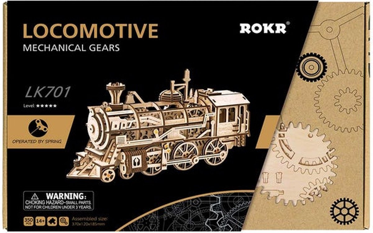Houten bouwpakket - Locomotive - 350 onderdelen - ROKR