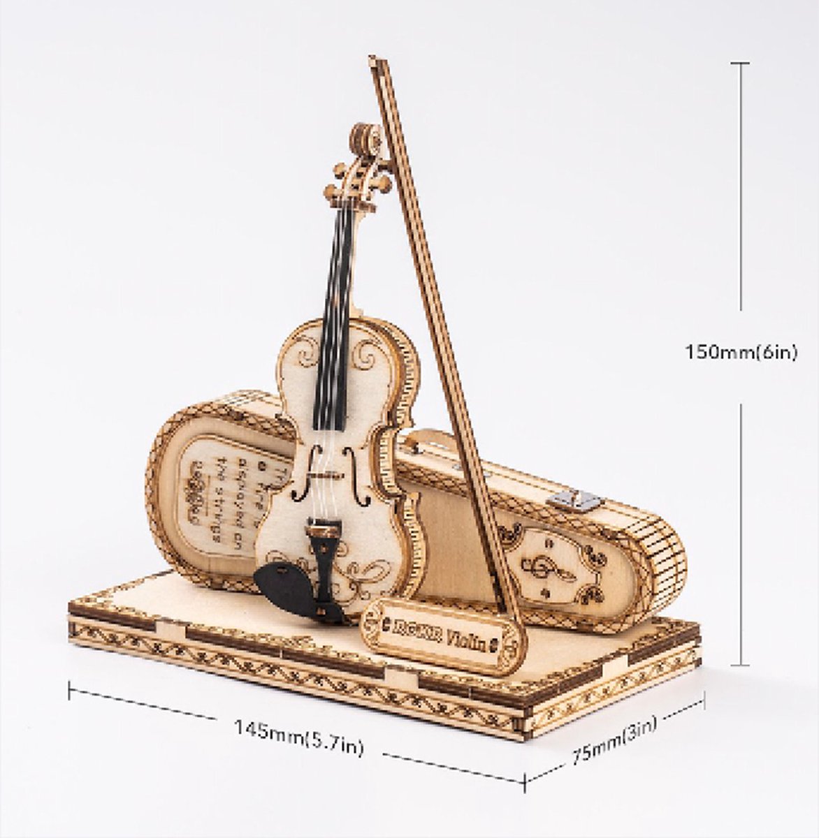 Houten bouwpakket - Violin - 62 onderdelen - Rolife