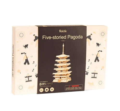 Houten bouwpakket - Five-storied Pagoda - Robotime - 275 onderdelen