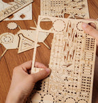 Houten bouwpakket - Drum kit - 246 onderdelen - Rolife