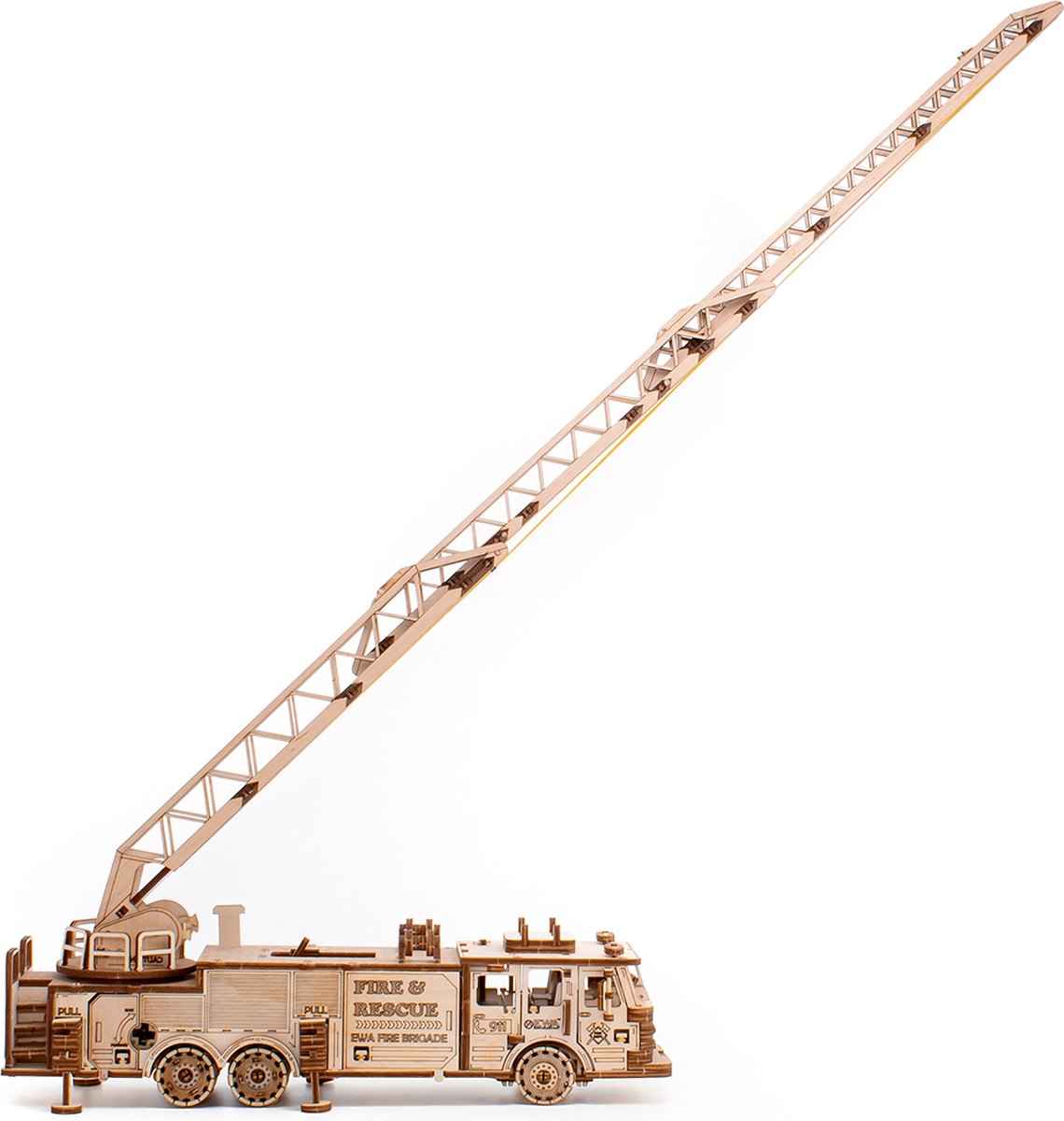 Houten bouwpakket - Fire truck - 439 onderdelen - Eco-Wood-Art