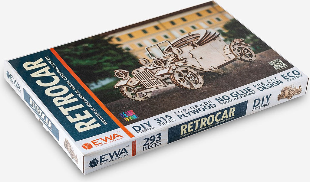 Houten bouwpakket - Retrocar - 315 onderdelen - Eco-Wood-Art
