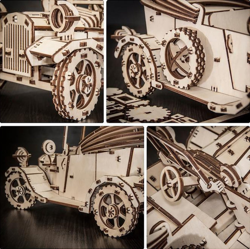 Houten bouwpakket - Retrocar - 315 onderdelen - Eco-Wood-Art