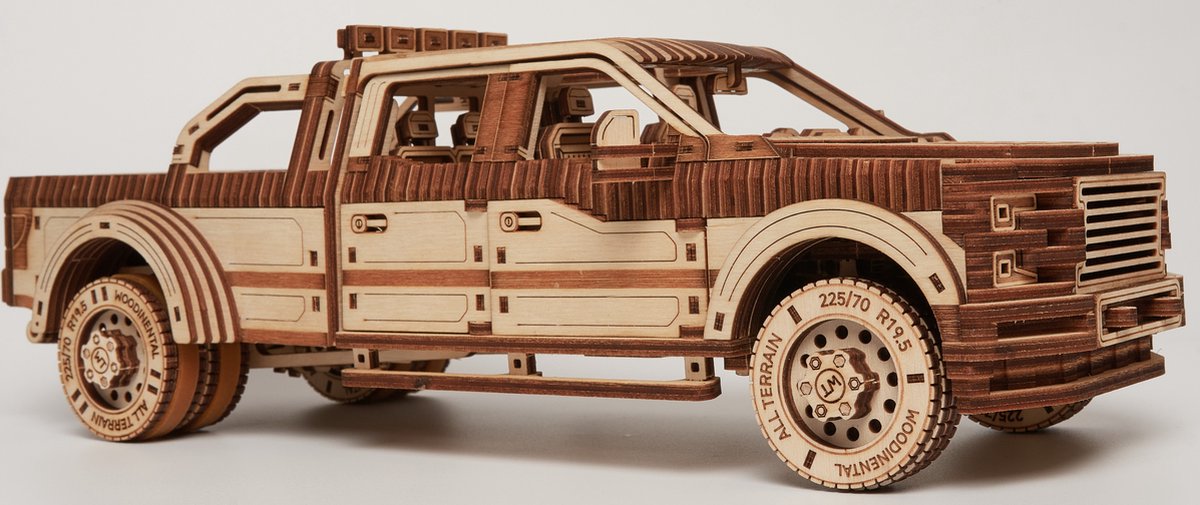 Houten bouwpakket - Pick-up Truck - 708 onderdelen - WoodTrick