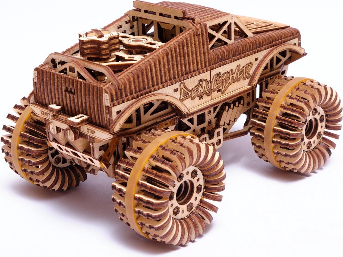 Houten bouwpakket - Monster Truck - 556 onderdelen - WoodTrick