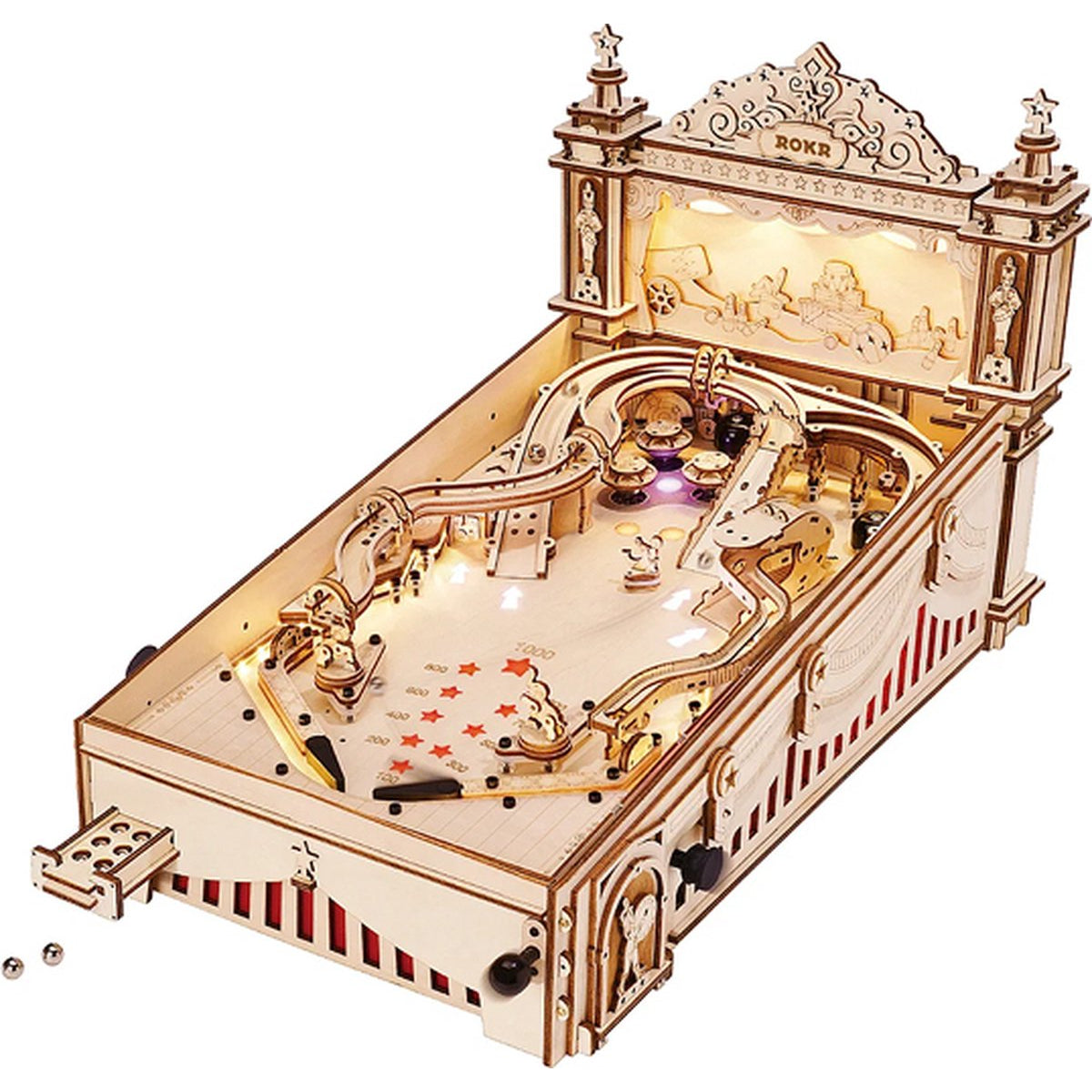 Houten bouwpakket - Flipperkast - 3D Pinball Machine - 482 onderdelen - ROKR