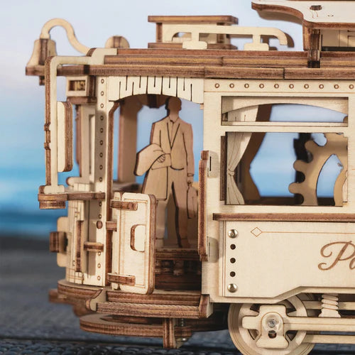 Houten bouwpakket - Classic City Tram - Robotime - 374 onderdelen