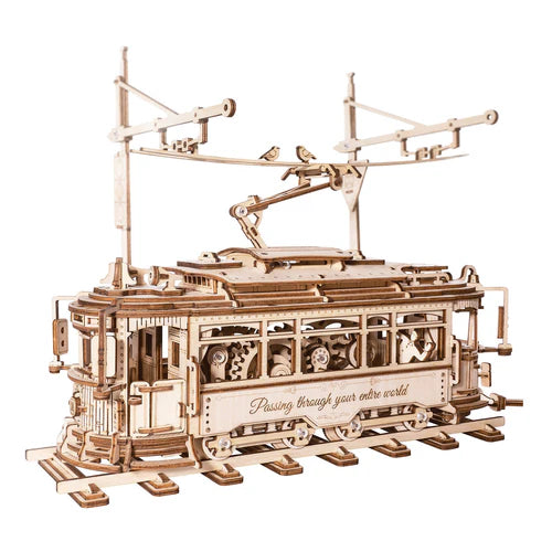 Houten bouwpakket - Classic City Tram - Robotime - 374 onderdelen