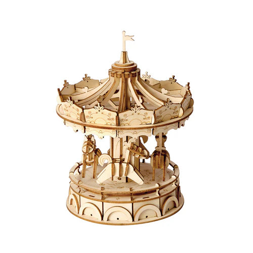 Houten bouwpakket - Merry-go-round - 174 onderdelen - Rolife