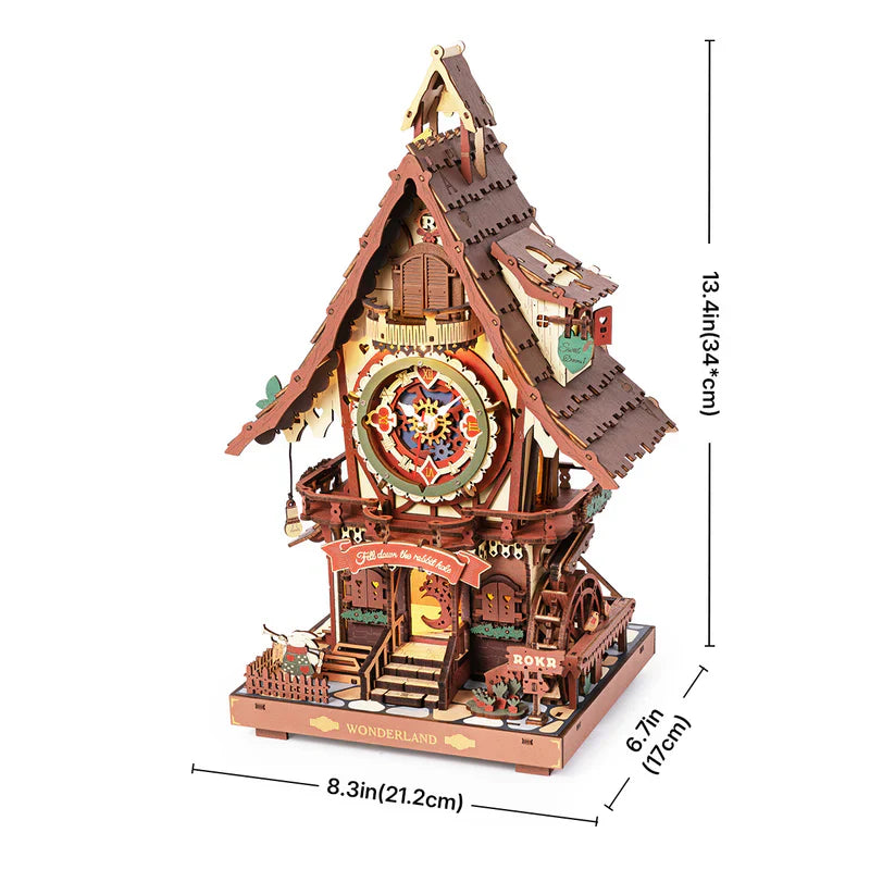 Houten bouwpakket - Cuckoo Clock - 435 onderdelen - gekleurd - ROKR