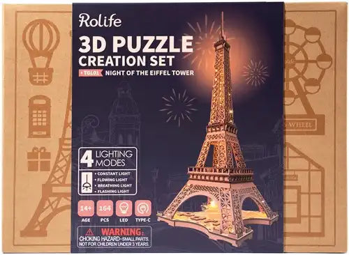 Houten bouwpakket - Night of the Eiffel Tower - 164 onderdelen - Rolife
