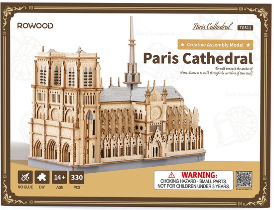 Houten bouwpakket - Paris Cathedral - Notre-Dame - Rowood