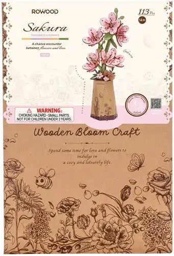 Houten bouwpakket - Bloemen - Sakura - 113 onderdelen - Rowood