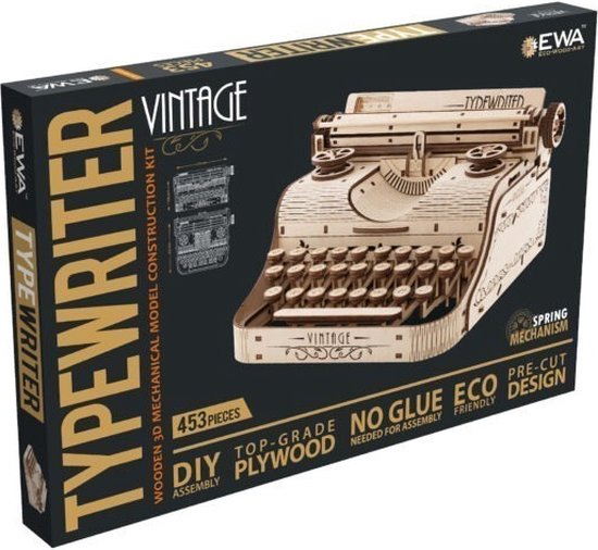 Houten bouwpakket - Typewriter - EWA