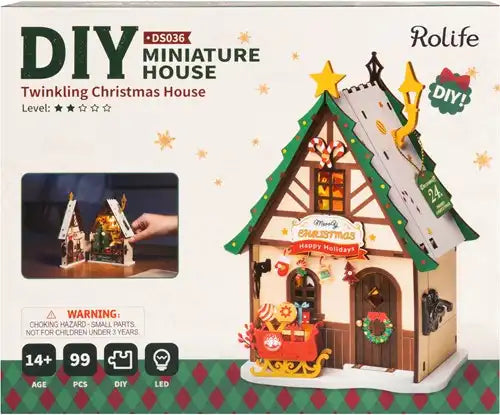 Miniatuur - Twinkling Christmas House - DS036 - Rolife