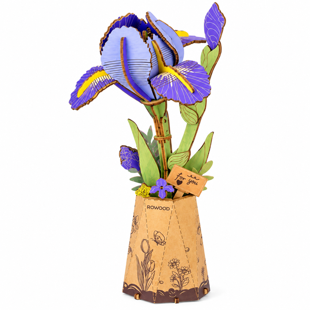 Houten bouwpakket - Bloemen - Purple Iris - TW121 - Rowood