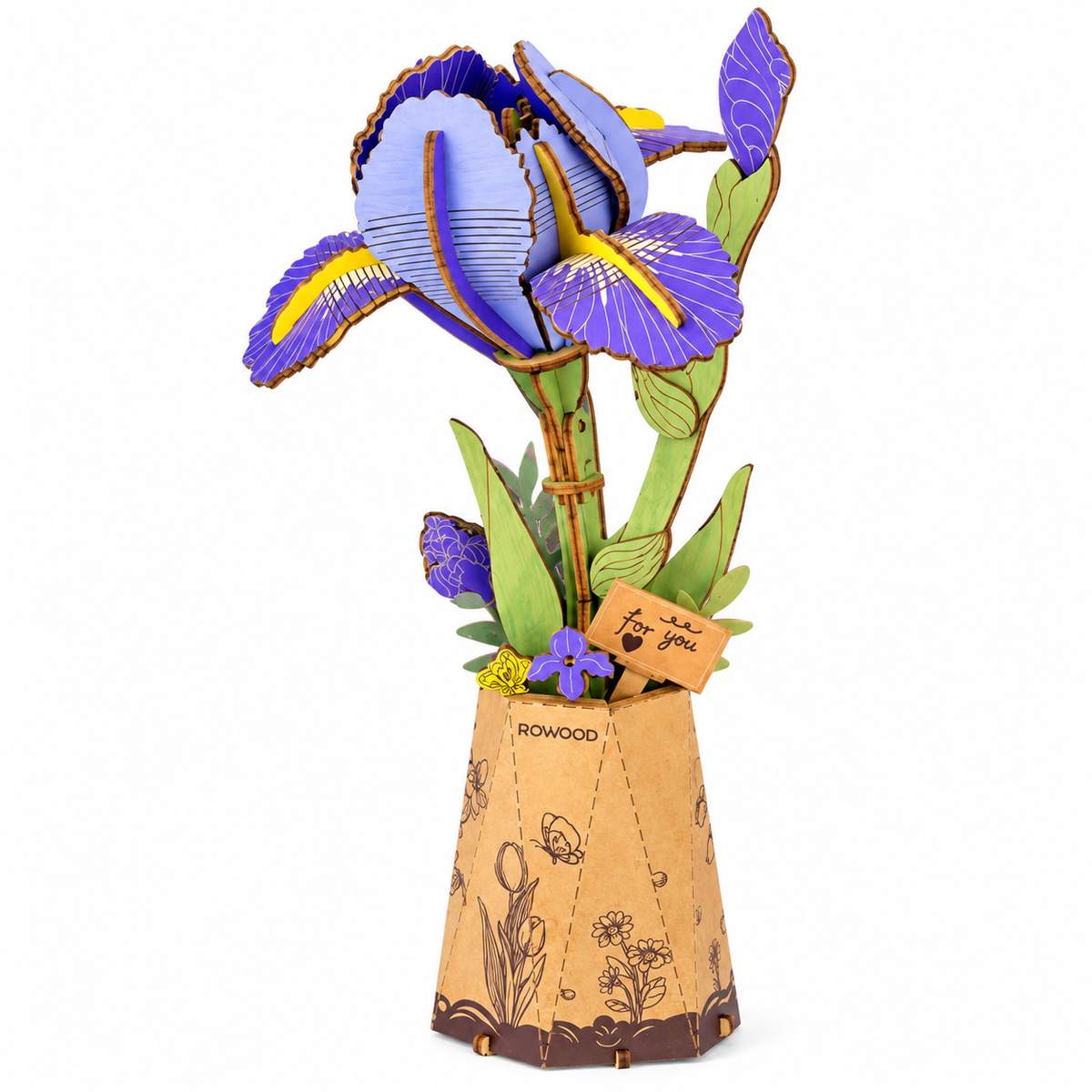 Houten bouwpakket - Bloemen - Purple Iris - TW121 - Rowood