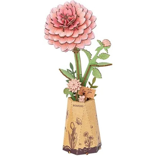 Houten bouwpakket - Bloemen - Pink Dahlia - TW131 - Rowood