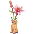 Houten bouwpakket - Bloemen - Pink Lily - 73 onderdelen - Rowood
