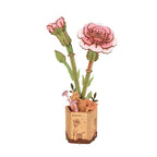 Houten bouwpakket - Bloemen - Pink Carnation/roze Anjer - 124 onderdelen - Rowood