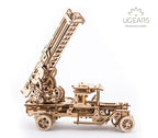 Houten bouwpakket - Brandweertruck met ladder - mechanisch - Ugears - 537 onderdelen
