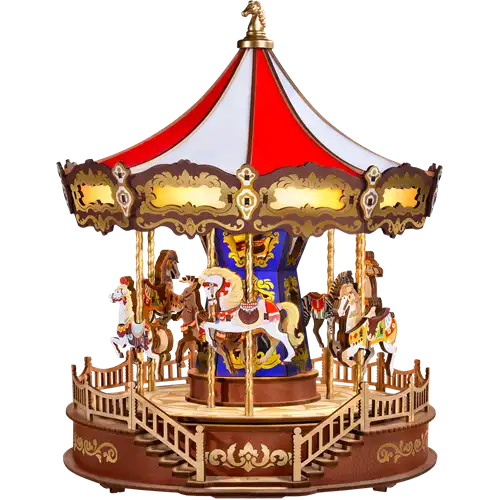 Houten bouwpakket - Muziekdoosje - Classic Carousel - 265 onderdelen - Rolife