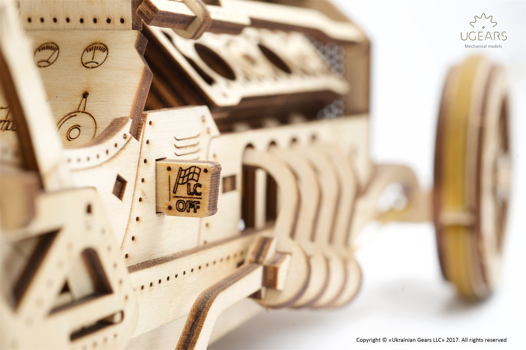 Houten bouwpakket - U-9 Grand Prix Auto - 348 onderdelen - Ugears