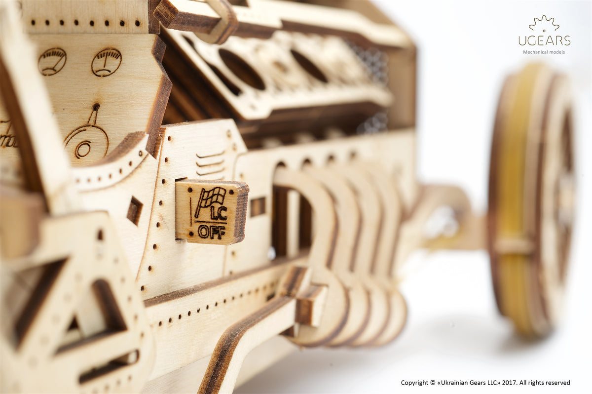 Houten bouwpakket - U-9 Grand Prix Auto - 348 onderdelen - Ugears