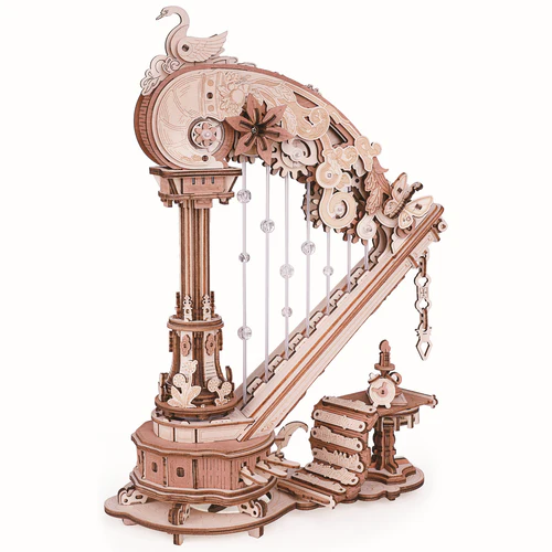 Houten bouwpakket - Muziekdoosje - Magic Harp - 350 onderdelen - ROKR